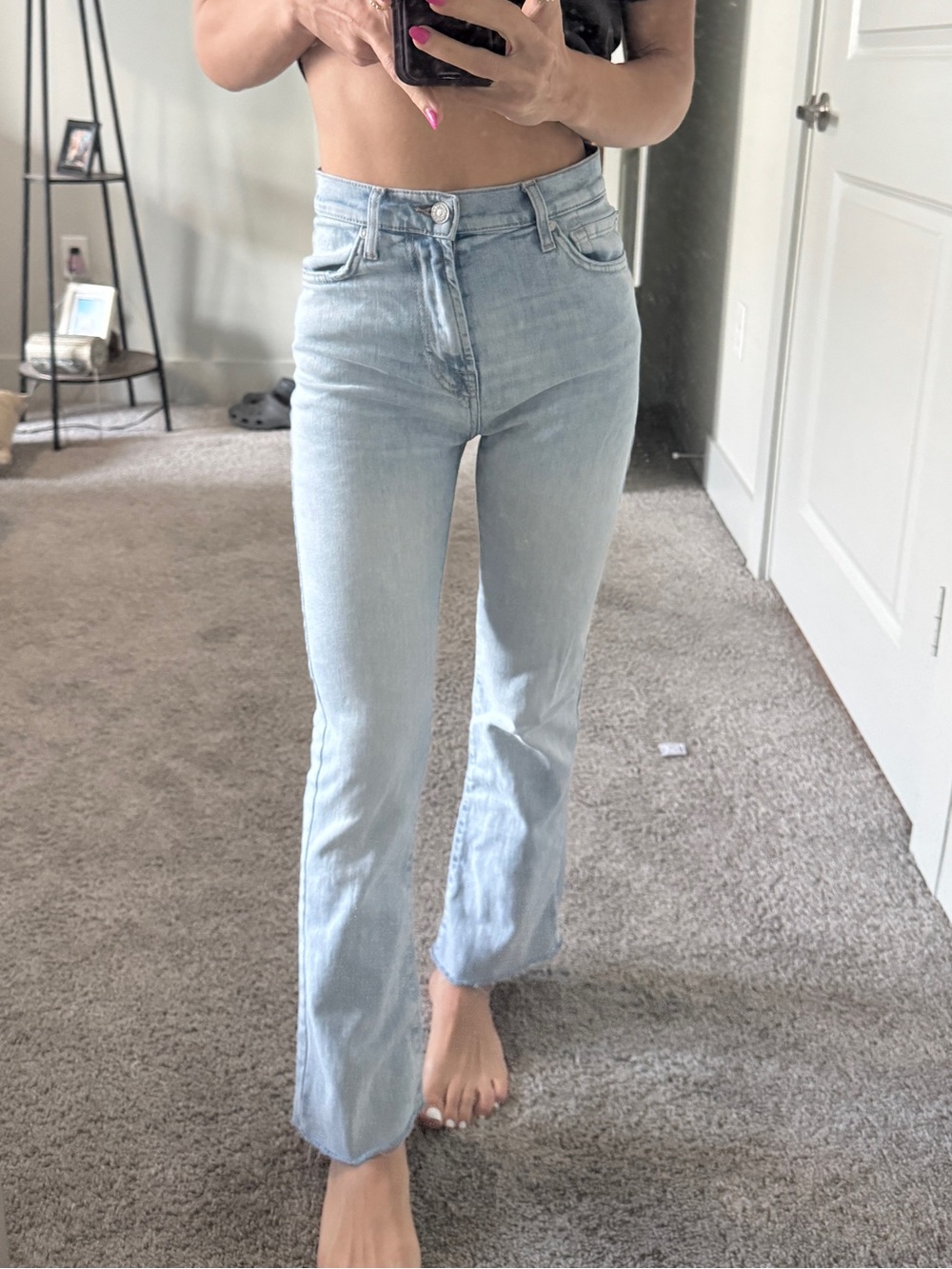 7 for all man kind cropped flare jeans